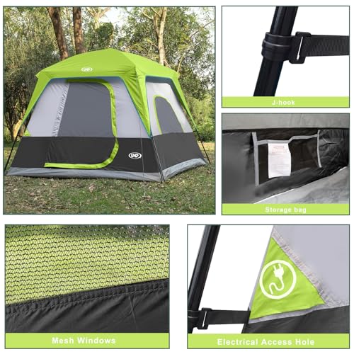 Image of UNP 2 /4 /6 /8 Person Tent, Portable Cabin Tent, Camping Tent 4-Person Easy Set Up, Waterproof with Top Rainfly for Outdoor Camping /Hiking