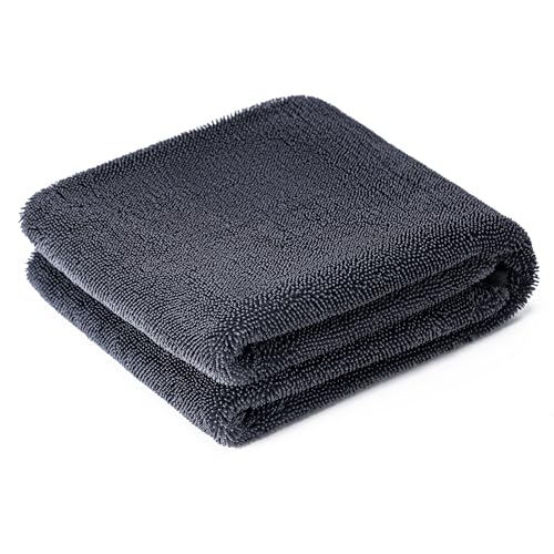 CADONO Large Microfiber Car Drying Towel, Ultra Absorbent Microfiber Cleaning Cloth for Cars, No Streaks, Scratches, or Water Spots (36″x 24″)