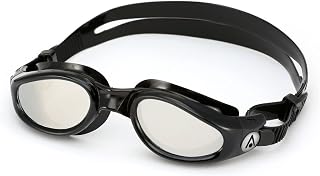 Aqua Sphere Kaiman Adult Swimming Goggles - Black - Silver Mirrored
