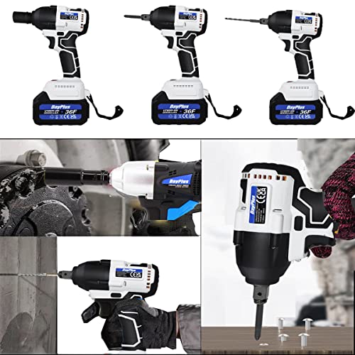 Yiyai Akku Schlagschrauber 420Nm Drehmoment, 3200 RPM, Bürstenloser Motor Akkuschrauber 21V Akku Bohrschrauber mit 2x6.0Ah Akku, 4 Stecknüsse, 5 Bohrer, 13 Schrauben – Bild 8