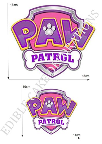 Lot de 2 décorations en papier comestible pour cupcakes et gâteaux Motif Paw Patrol Cover