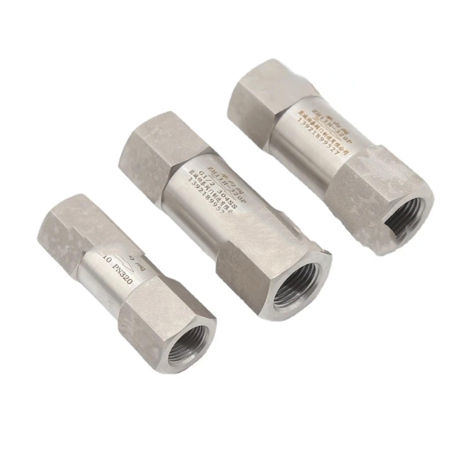Valvole di sicurezza 1/4" 3/8" 1/2" 3/4" BSP NPT Femmina 304 Acciaio inossidabile Molla Valvola di ritegno unidirezionale 4500 PSI Valvola di Sovrappressione(3/4",NPT Female)