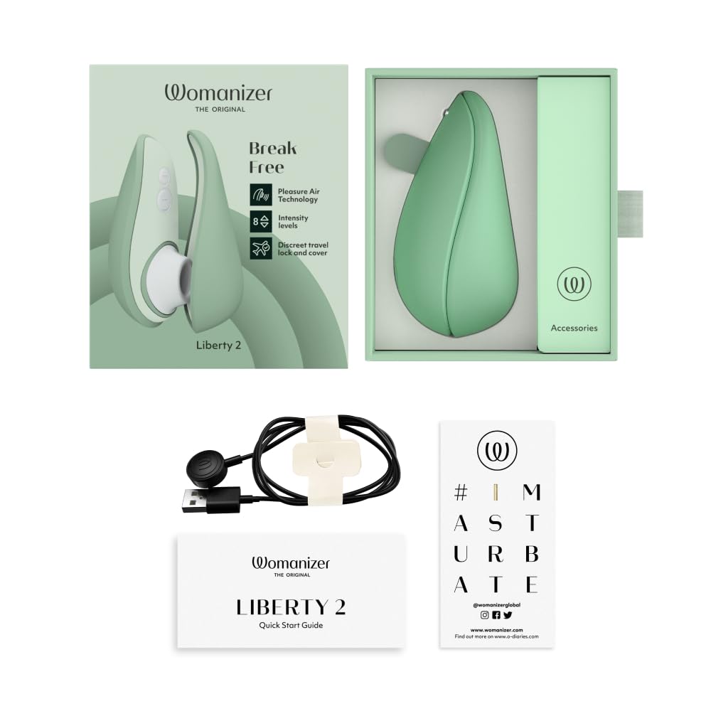 Womanizer Liberty 2 Succionador de clítoris femenino | Vibrador mujer con succión de clítoris | Estimulador de clítoris femenino con 8 niveles de intensidad | Resistente al agua | Recargable | Sage