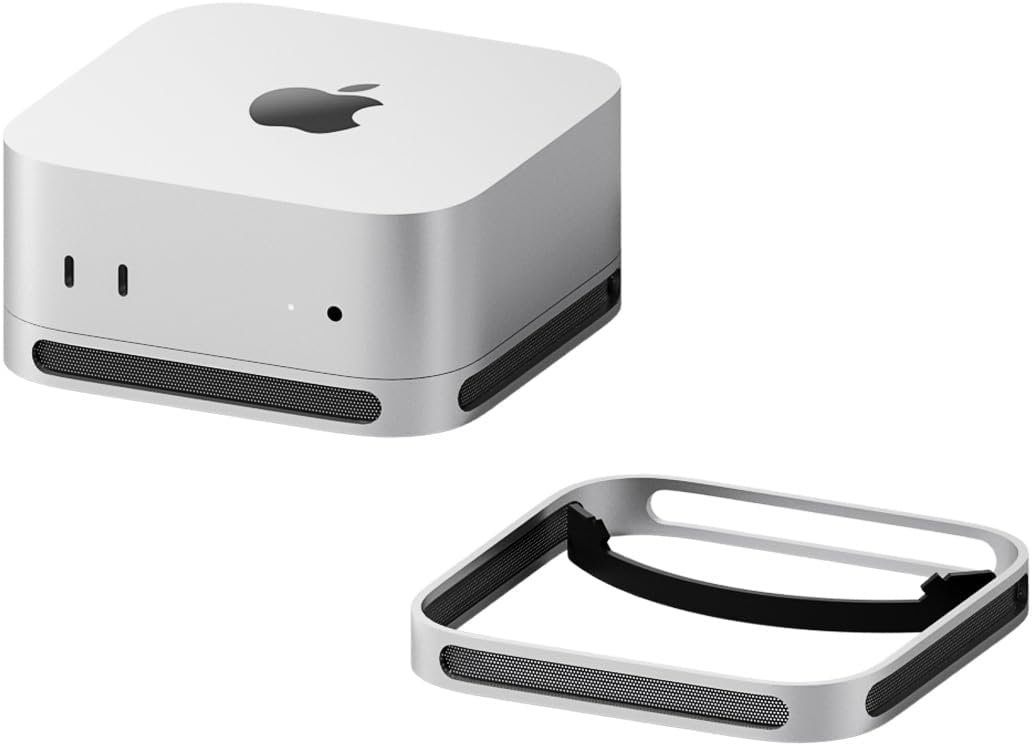 Hagibis Desktop Stand for Mac mini M4/M4 Pro 2024 Dustproof Base Heat Dissipation Bracket Aluminum Alloy Cooling Laptop Holder