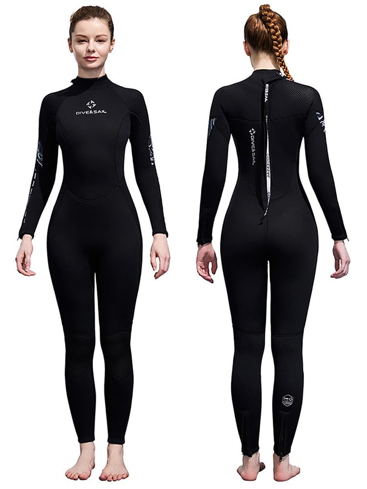 Muta in Neoprene da 3 Mm per Donna – Tuta da Immersione Intera Monopezzo con Cerniera Posteriore e Maniche Lunghe, Ideale per Snorkeling, Surf, Canoa e Immersioni Subacquee
