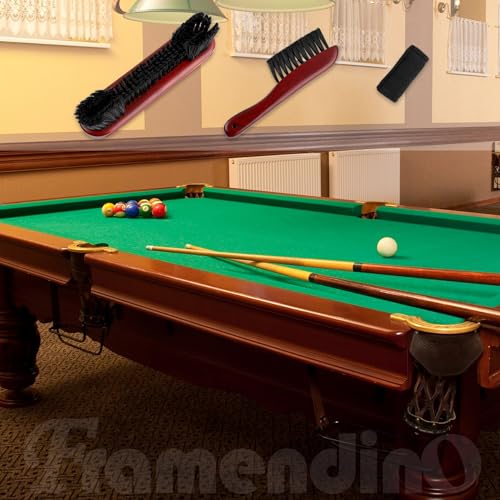 Framendino, 3 Pack Billiards Pool Table Rail Brush Cleaning Tools Set with Cleaner Cloth Wine Red - Image 7