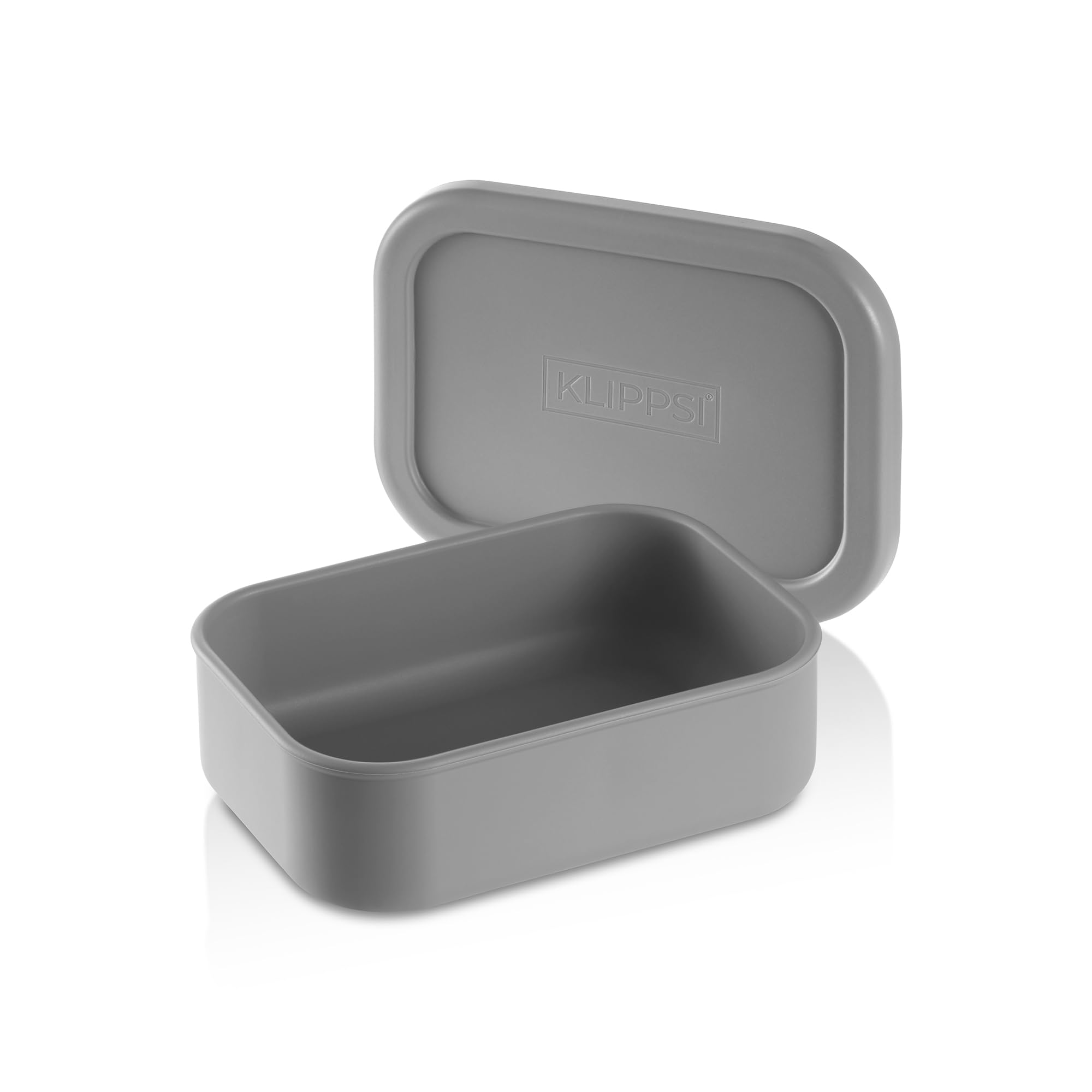 KLIPPSI® Lunch Box Medium 860 ml Lunch Box / Storage Containers Made of 100% Platinum Silicone Tear-Resistant Material, Heat and Cold Resistant, Airtight, Leak-Proof, Dishwasher Safe (Grey)