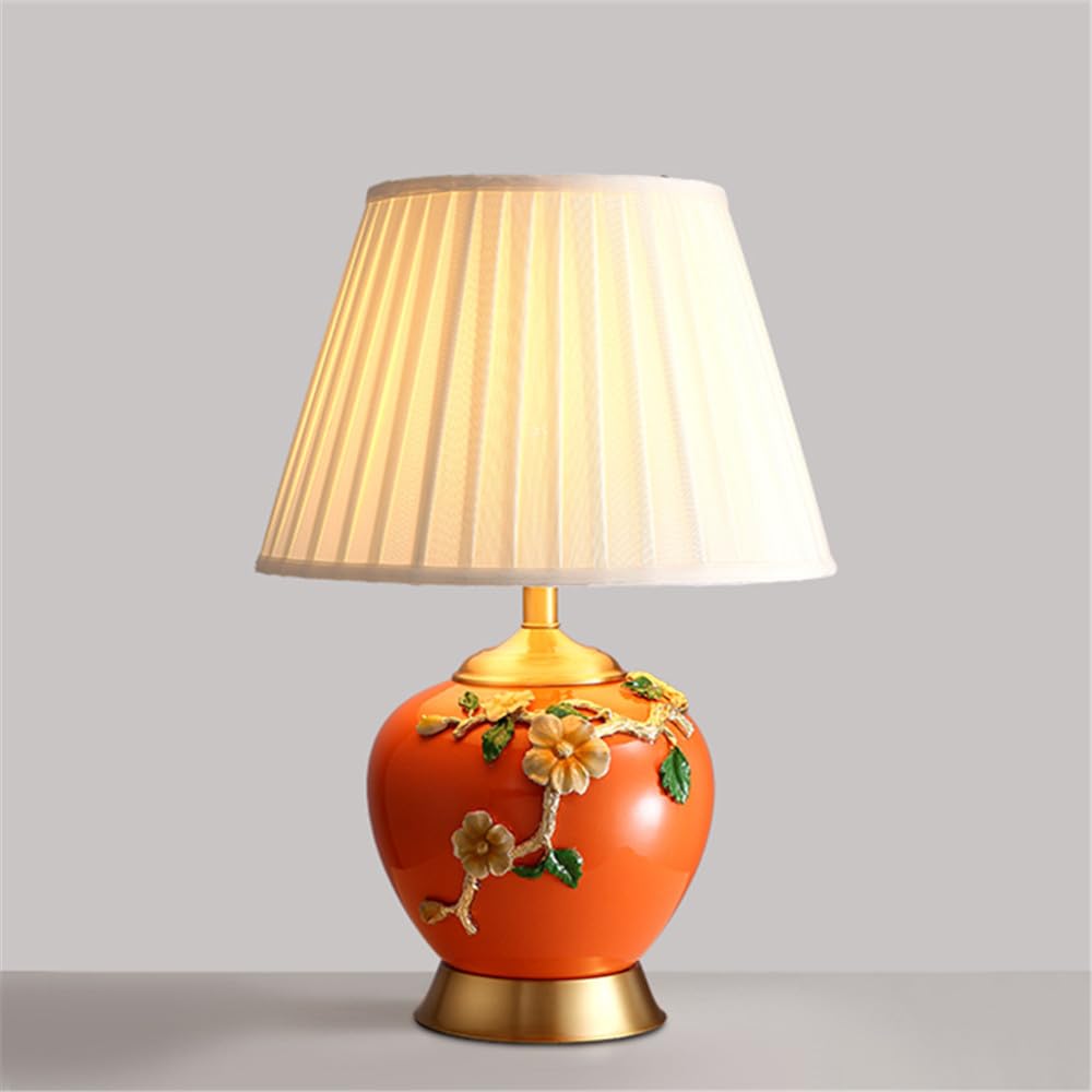 Lámpara de mesa de cerámica de lujo contemporáneo LED Creatividad retro americana Sala de estar Dormitorio Estudio Villa Decoración de hotel Lámpara de escritorio (Estilo 20)