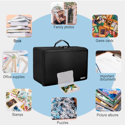 Engpow EG059 Fireproof Photo Storage Box 5 Inch X 7 Inch Photo Case(Clear),16 Inner Photo Keeper Photo Box Organizer thumb #6
