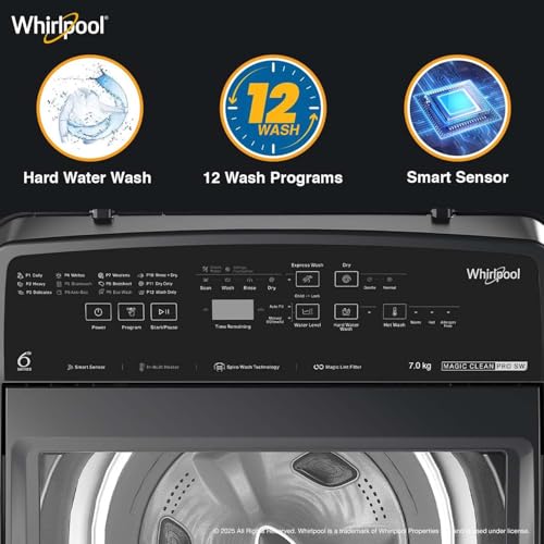 Image of Whirlpool 7.0 Kg 5 Star StainWash Royal Plus Fully Automatic Top Load Washing Machine (SW ROYAL PLUS 7.0 (H) GREY 10YMW with In-Built Heater)