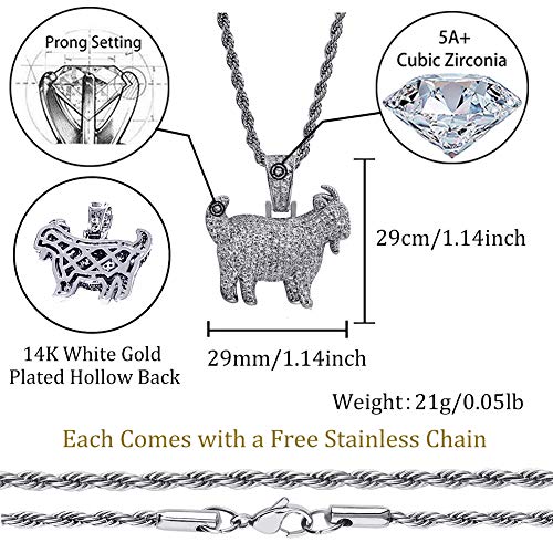 TOPGRILLZ Goat Chain Gold Necklace for Men Eagle Chain Rope Iced out Cubic Zirconia 14K Gold Plated Stainless Steel Necklace 24" Birthday Gifts - Image 3