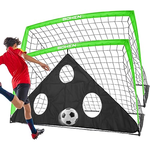 BOHEN 6x4FT Portable Soccer Goal for Kids Backyard with Carry