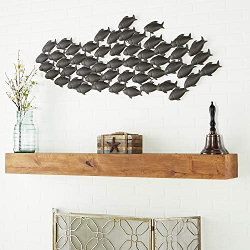 Deco 79 Metal Fish Wall Decor, 53 By 20-Inch, School Of Fish