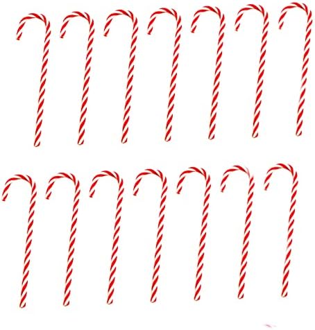 30 Pieces Christmas Plastic Candy Cane Christmas Tree Hanging Ornament for Holiday Party New Years Home Decoration Favor