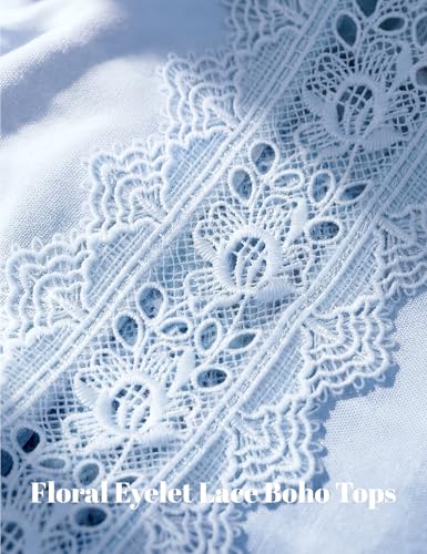  Womens Linen Tops Lace 3/4 Sleeve - image 5