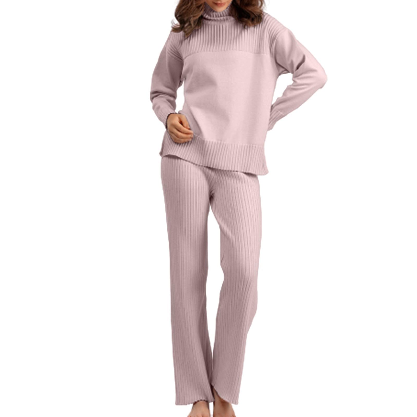 Set Coordinati In Maglia Donna Completi Elegante Casual Leggera Sportswear