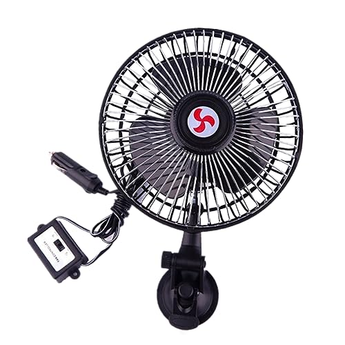 DIYEAH 1pc 6 Car Fan Large Large Fans Cooling Cooler Vehicle Car Cooler Suction Cups Suckers Black