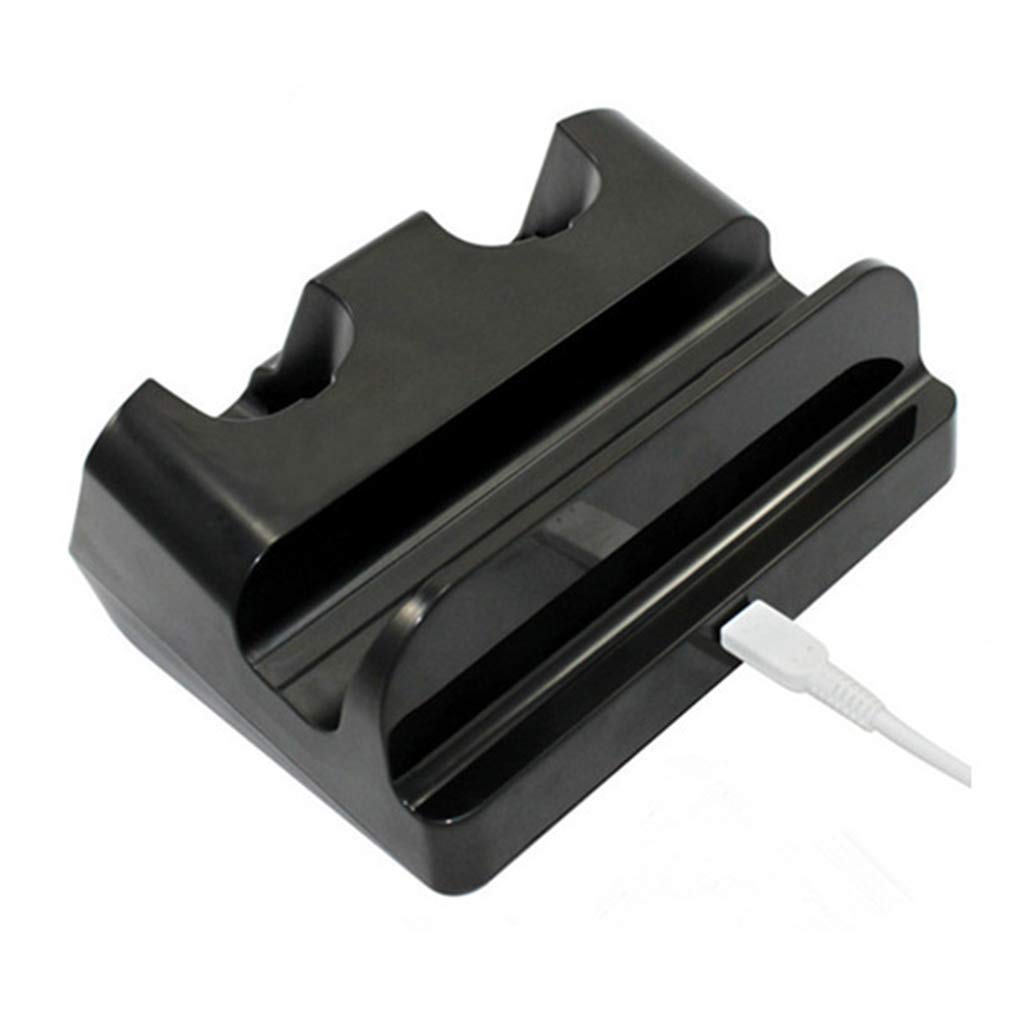 geneic Stazione di ricarica Dock Stand Charger per Wii Remote Controller per Wii U Gamepad con batterie e cavo di ricarica USB