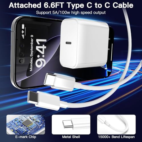 2Pack 45W Apple USB C Wall Chrager Block with 6FT USB C to C Cable 17 16 15 Charger Fast Charging for 17/17 Plus/17 Pro Max/16/16 Plus/16 Pro Max/15 Pro Max/iPad Pro by LCOGPDOY - Used condition - Image 5