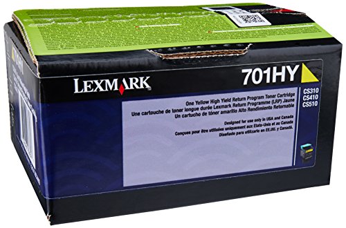 Lexmark 70C1HY0 Évitez les Traces et Alertes de Toner Vide avec cette Cartouche Jaune Haute Capacité
