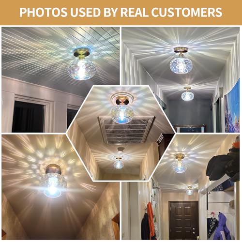 7.9″ Small Semi Flush Mount Ceiling Light,Rainbow Hallway Light Fixtures by Luafac - Used condition - Image 2