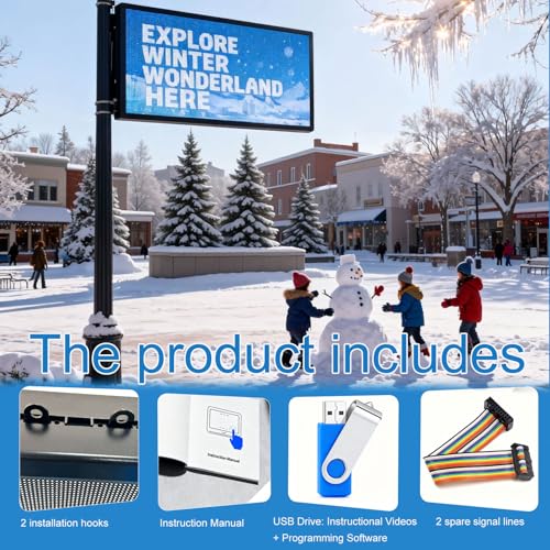 Image of P6(40 inch * 17 inch) Digital Programmable Scrolling Led Sign Scrolling Outdoor For Business message Board Display Screen Electronic Menu Board Wifi Control Word Light