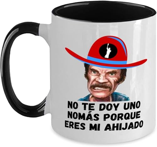 Regalo para ahijado taza de cafe 2 colores negro y blanco no te doy una nomas
