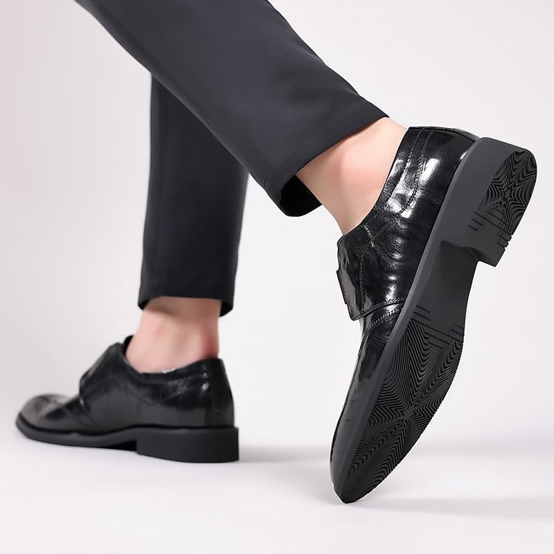 Premium Calfskin Leather Men's Dress Loafers with Cushioned Collar, Non-Slip Rubber Sole for Corporate Events & Client Meetings2