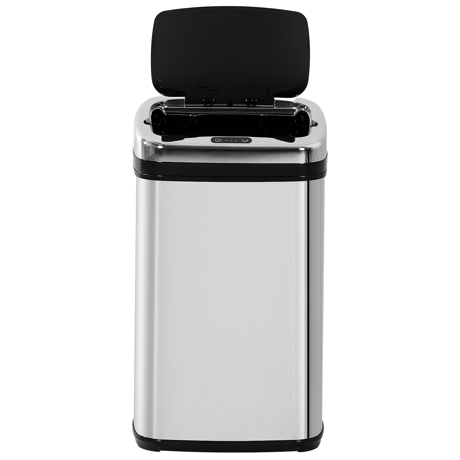 HOMCOM Papelera de Cocina 30L Cubo Basura Sensor Detector Movimiento Plata | Apertura Automático, Acero Inoxidable y ABS