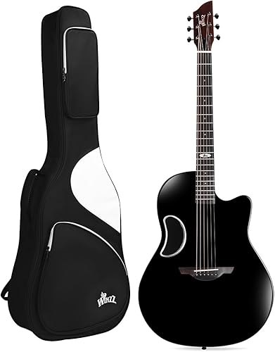 Miniatura 7 de WINZZ AFO300C - Guitarra acústica de fibra de carbono 44 con tapa de abeto maciza, guitarra recortada de tamaño completo de 41 pulgadas para adultos