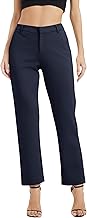 EXCHIC Damen Business Gerade Bein Elastischer Bund Anzug Hosen Casual Komfortabel Bootcut Freizeithose mit Taschen