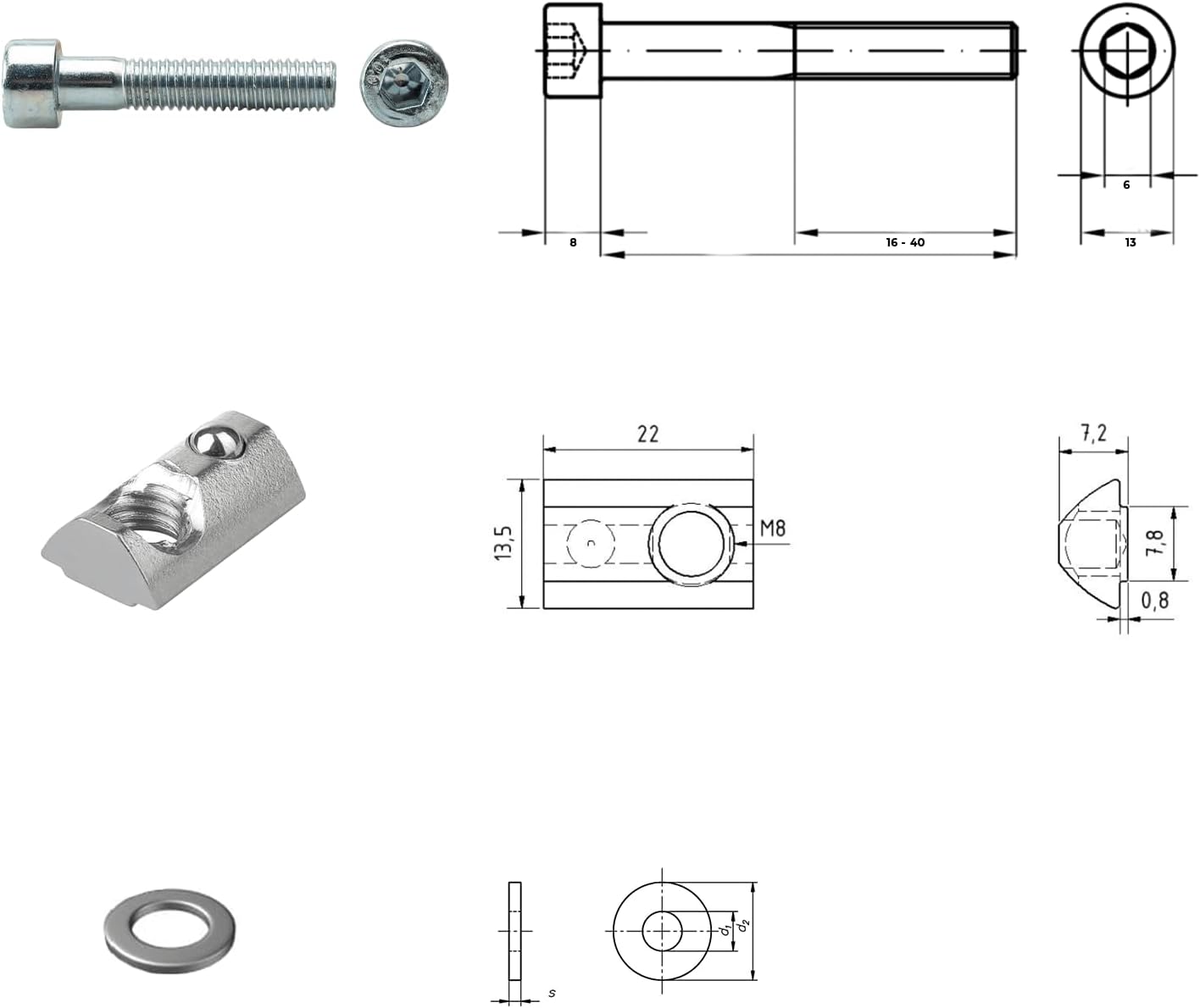 Centre Clamp Mount for Solar Panels PV Solar Panel Including Screws Set of 10 Centre Clamp Black Anodised 30 mm