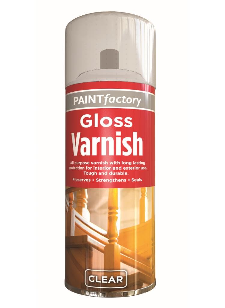 RAPIDE PF Gloss Varnish Spray Clear 250ml - Tough and Durable Top Coat for Long Lasting Protection - Interior & Exterior Use