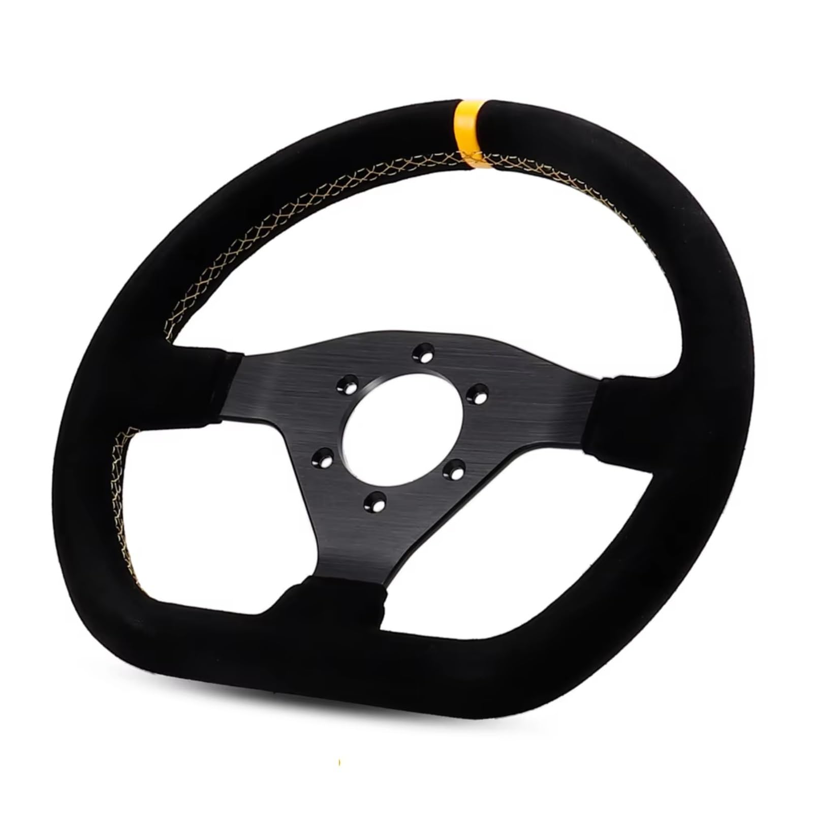 Funda Volante Coche Volante Carreras 300 Mm Plano Ante Coche Derrape para PC Universal PCD-70 Mm(Stitching Yellow)