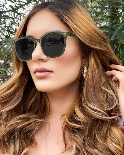 Image of 2 Packs Sunglasses for Women Polarized UV400 Protection Lens Big Frame Fashion Glasses Trendy Stylish Shade