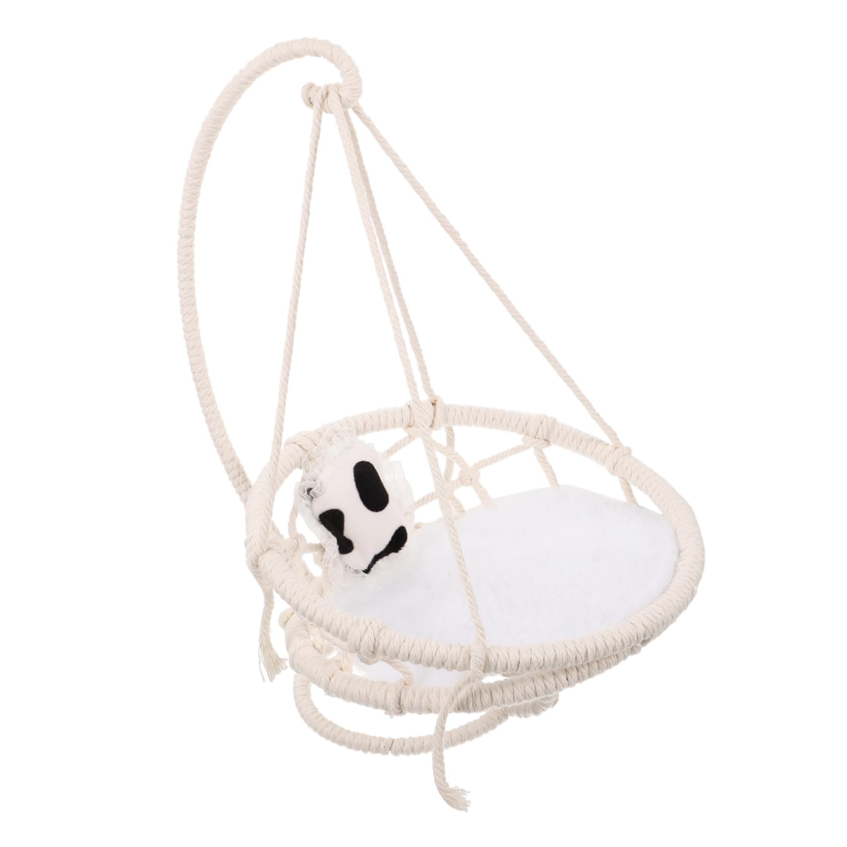 Hängematte in Beige für Kleintiere zum Schlafen und Ausruhen aus Baumwollseil für Meerschweinchen und Frettchen im Käfig