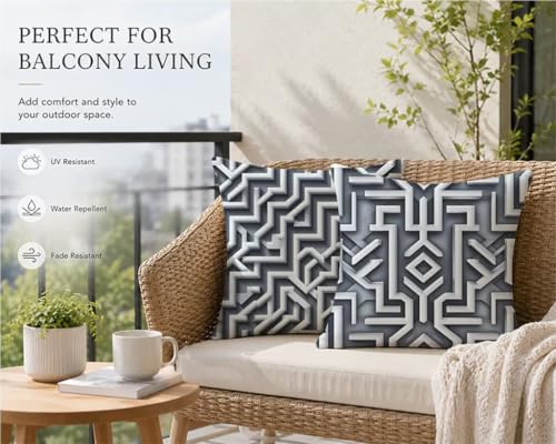 Housses de coussin 60x60cm lot de 2 lin coussin extérieur imperméable canapé lit