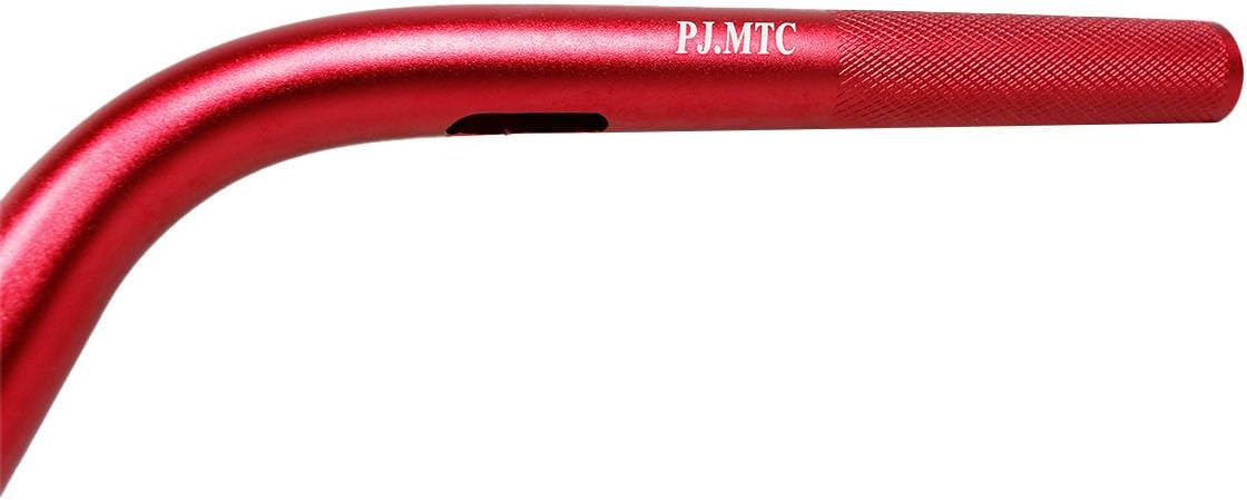 Red 6.0" Tall Aluminum Handlebar Ape Drag Bar Fits for Harley Davidson Softail Dyna Street Glide Road Glide with 1.0" Knurl Center (Red)