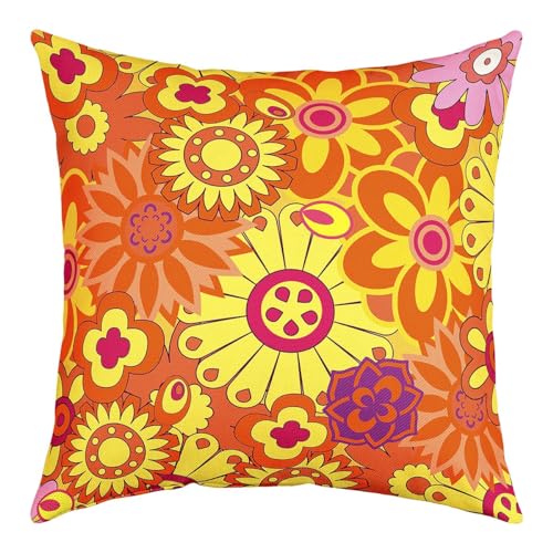 Pack of 4 Hippie Boho Cushion Covers 18x18 70S Retro
