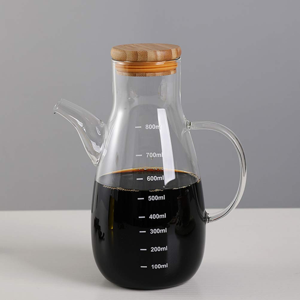 Olivenölspender aus Glas, Flasche, Öl- und Essigspender-Set, Öl-Essig-Menage mit Ausguss für Küche und Restaurant. - 500 ml (wie angezeigt 800 ml)