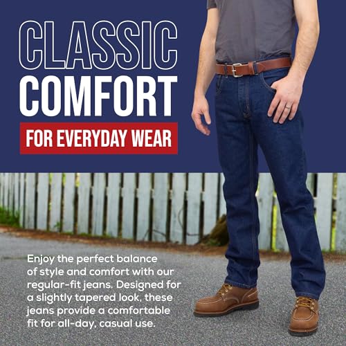 All American Clothing Men's Classic 5-Pocket Jean - Regular Fit, Tapered Leg, Made in USA - 100% American Cotton2