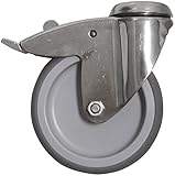 Bauart: mit Totalfeststeller TENTE Lenkrolle mit Totalfeststellerø 125mm Rückloch mit Totalfeststeller Befestigung Rückloch Breite 32mm Edelstahl Höhe 157mm