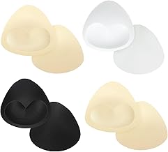 4 Pairs Sports Bra Pads, Removable Padded Bra Breathable Push Up Triangular Inserts Foam Pads for Swimsuit and Bikini