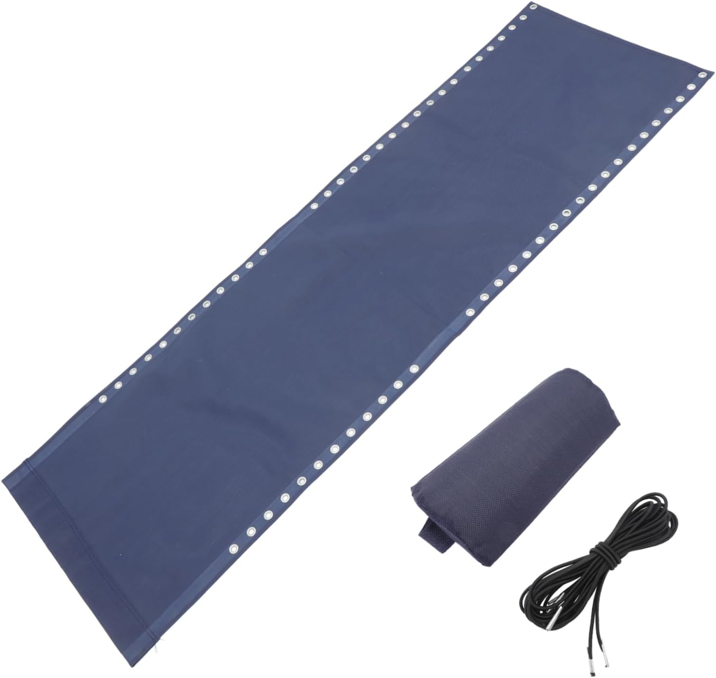 Amosfun 1set Folding Replacement Fabric for Outdoor Chairs Sling Material for Camping Beach and Patio Use Navy Blue Pillow and Rope Set