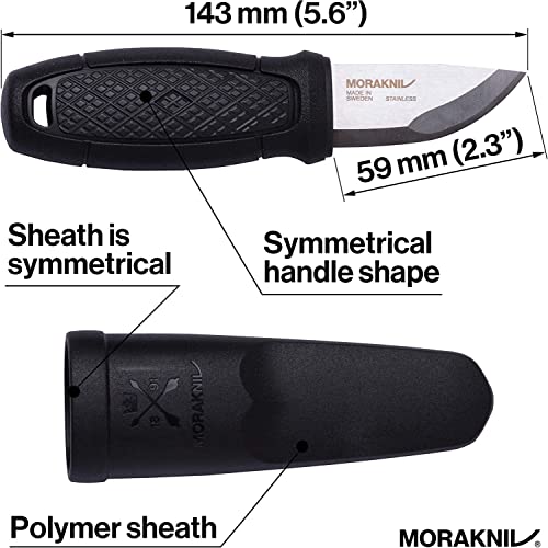 Poignard de camping noir Morakniv Eldris pour bivouac et feu de camp