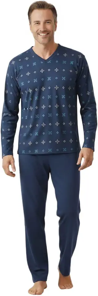Pijama Longo Inverno Adulto Masculino Blusa Manga Comprida