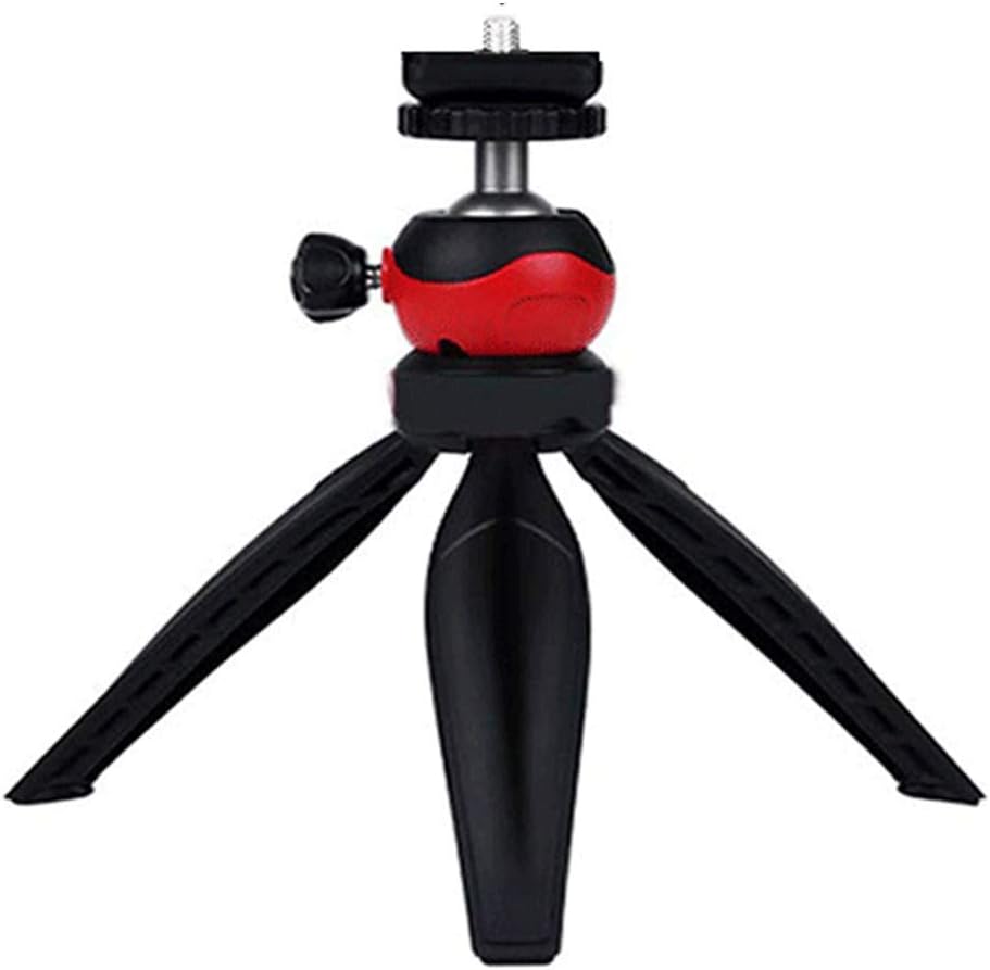 Mini Tripod Projector Mount with 360 Degrees Rotatable Heads for Projectors DSLR DVR Cameras Mini Webcam, Mount with Metal Ballhead for Camera … (Black(Red))