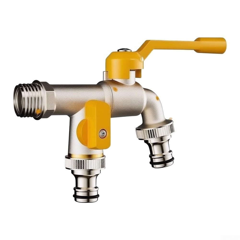 Heavy Duty Brass Garden Tap Featuring Double Outlet Design For Simultaneous Water For Access And Freeze Resistant Performance All Year(Single output)