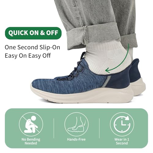 Image of Mens Wide Shoes Casual Slip On Shoes for Men - Men Loafers Wide Comfortable Boat Shoes with Arch Support