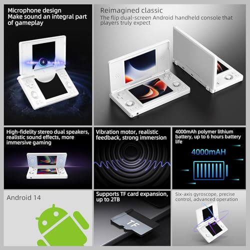 Image of RgAmbernic RG DS Android 14 System Flip Handheld Game Console Anbernic RG DS Dual Screen 4 inch resolution 640 * 480 OCA Full Touch Screen Built-in Hall Chip 4000mAh [android]